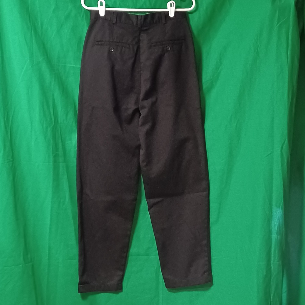 Dockers Classic Khakis Black Pleated Trousers Womens 8 Short 100% Cotton Hi Rise